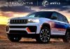 Stellantis Bets on Wayve AI for 2028 Hands-Free Urban Driving Jeep Grand Cherokee 5 concept vehicle with Stellantis and Wayve branding on desert terrain at sunset, showcasing autonomous…